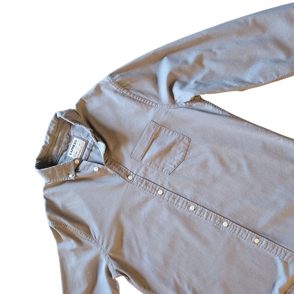 Express Light Gray Casual Button-Down Shirt - Picture 4 of 7